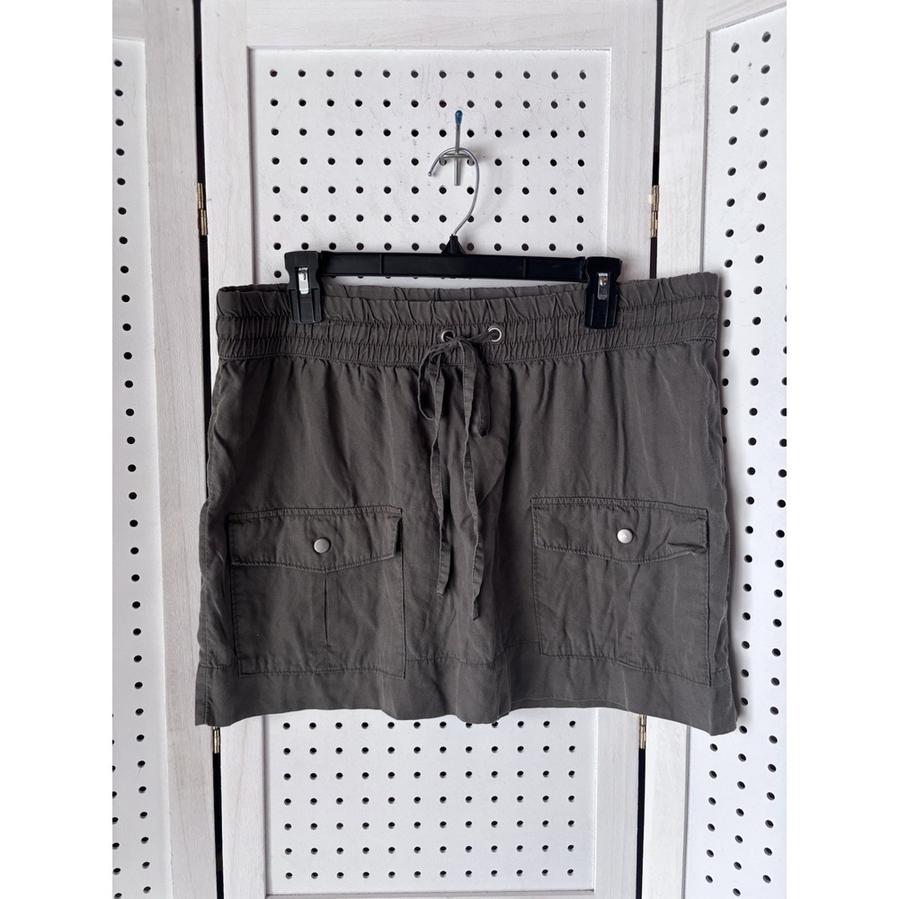 Gap Lyocell Mini Skirt Pull On Green Pockets Women's Lg